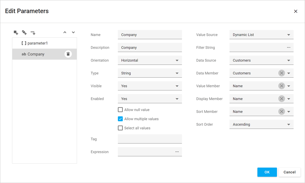 Customize the Parameters Panel in the Web Report Designer - DevExpress Reporting