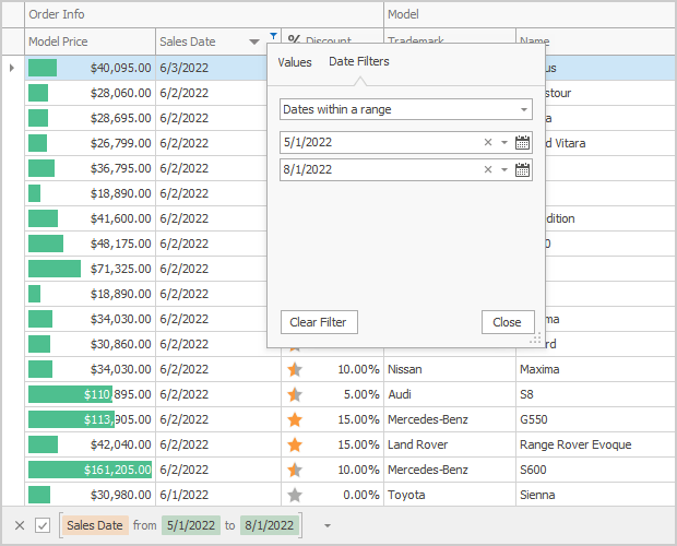 InRange and InDateRange Filters - WinForms Data Grid | DevExpress