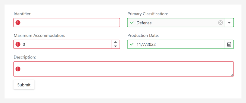 Validation Icons - Blazor UI Cmponents, DevExpress