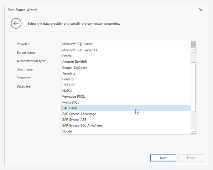 SAP HANA Data Source - DevExpress Reporting