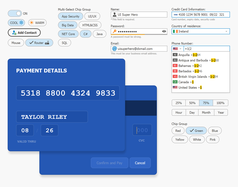 Forms, Editors, Groups, Buttons - Winforms UI Templates, DevExpress