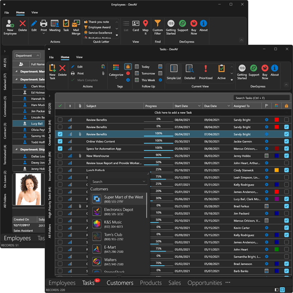 Windows 11 Dark Theme - WPF Controls, DevExpress