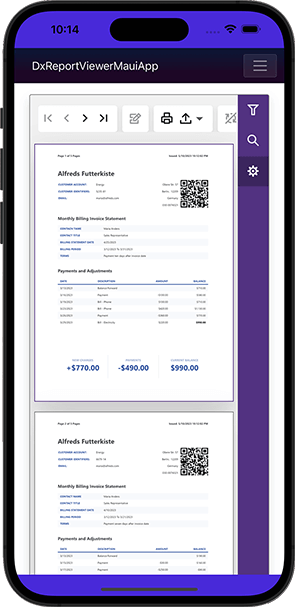 DevExpress Reporting for .NET MAUI