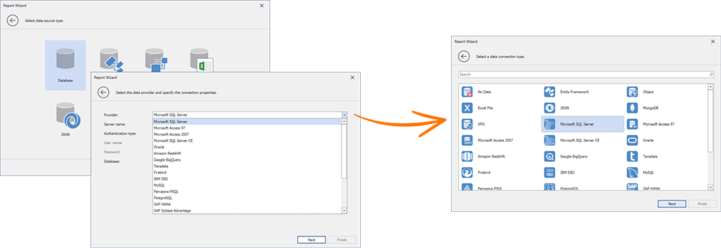 DevExpress Reporting Data Source Wizard