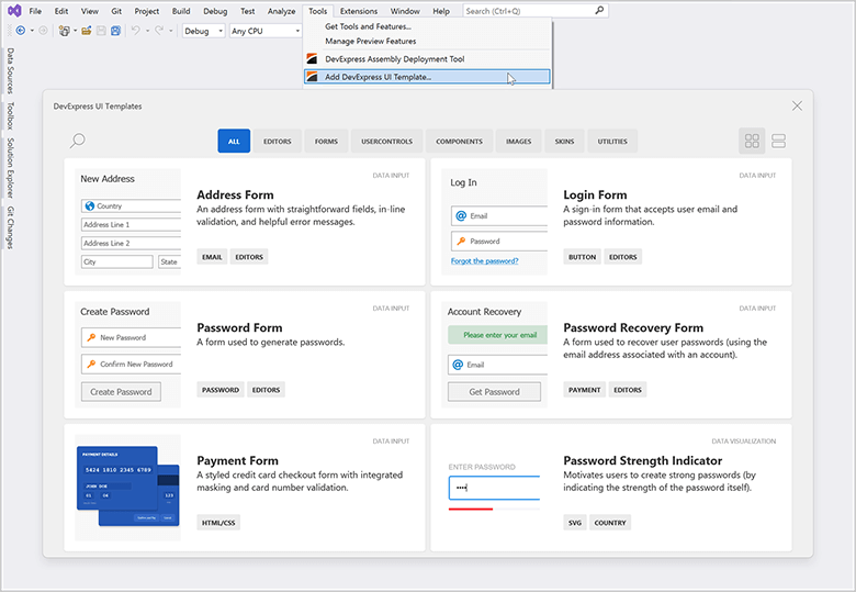 DevExpress UI Templates for WinForms