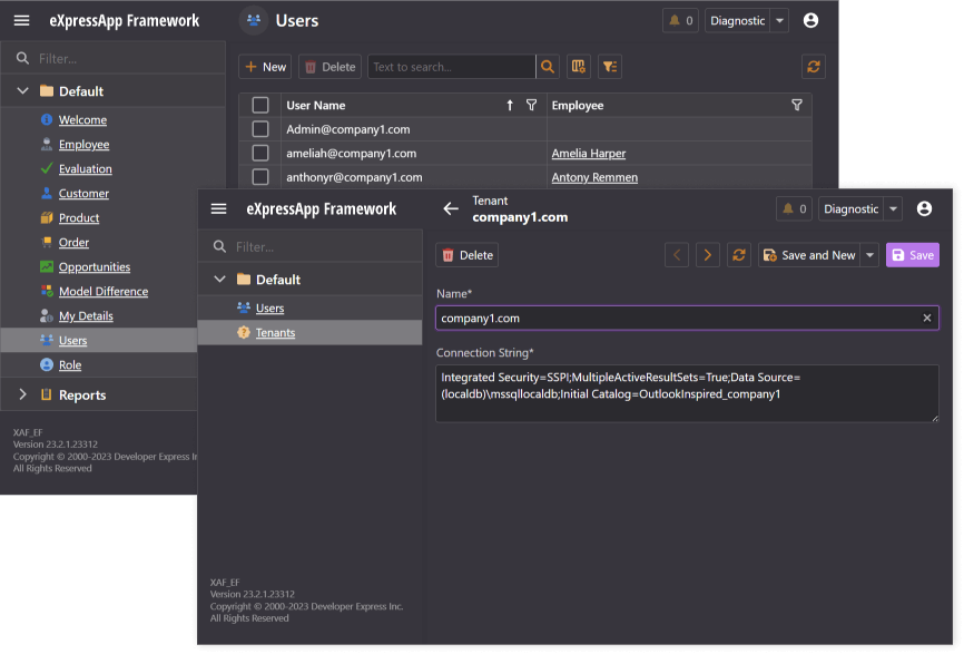 Multi-Tenancy Module for Blazor and WinForms