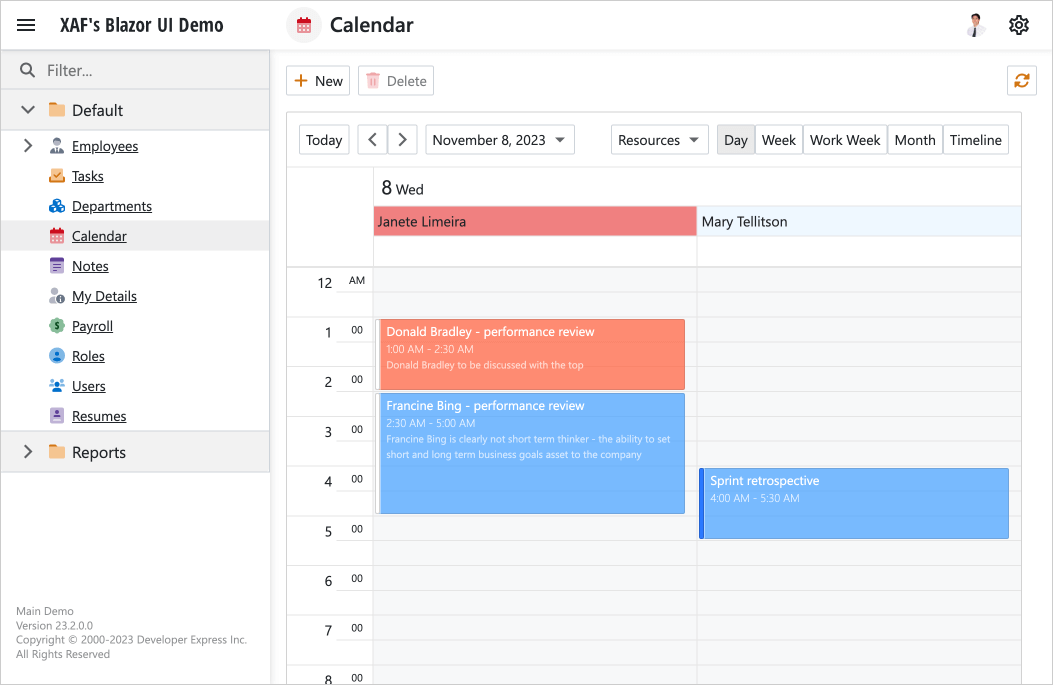 XAF Scheduler Module, DevExpress