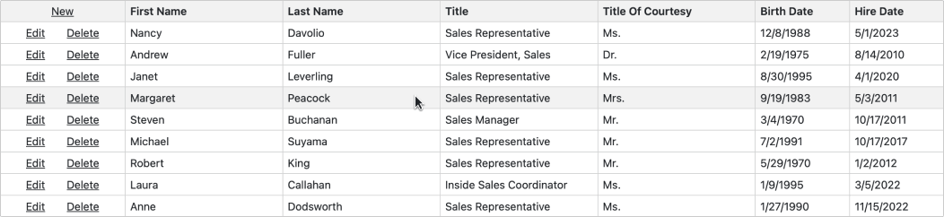 DevExpress Blazor Grid - Highlight Rows on Hover