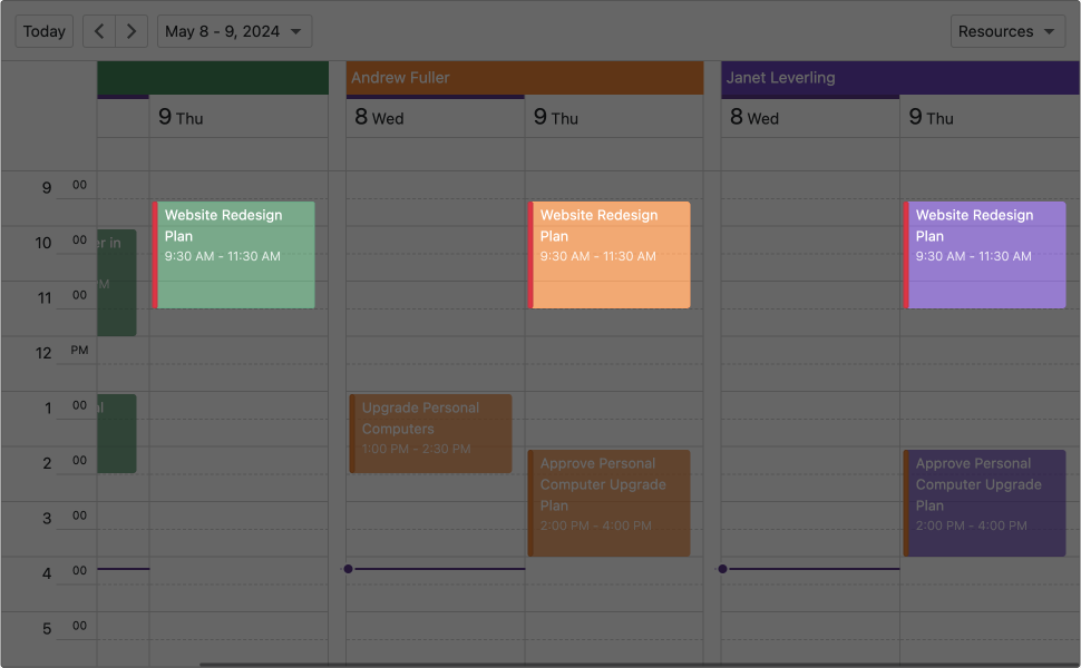 Multi-Resource Appointments - Blazor Scheduler, DevExpress