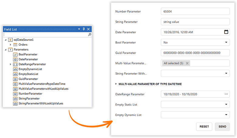 New Standalone Parameters Panel Component for ASP.NET Core, Blazor, Angular - DevExpress Reports