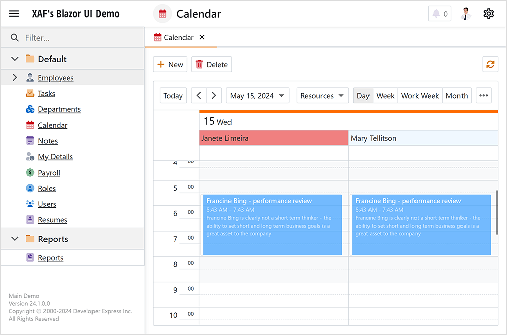 Scheduler Module - XAF for Blazor, DevExpress