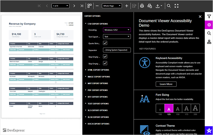 Accessibility Compliance (WCAG and Section 508)  - DevExpress Reporting